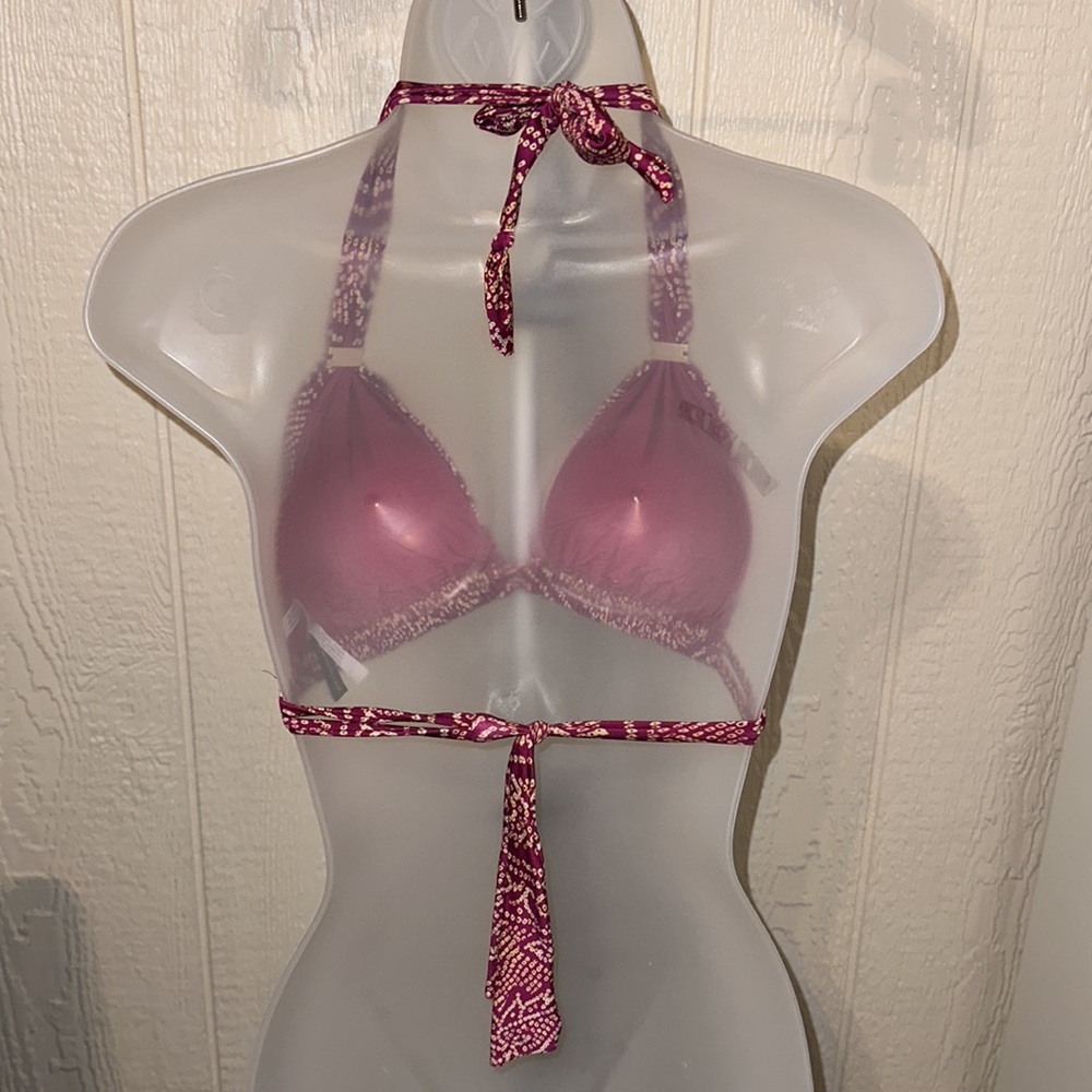Bikini top burgundy print - Picture 3 of 4